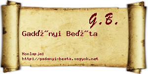 Gadányi Beáta névjegykártya