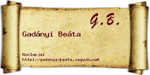 Gadányi Beáta névjegykártya