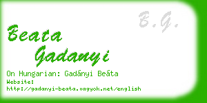 beata gadanyi business card