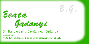 beata gadanyi business card